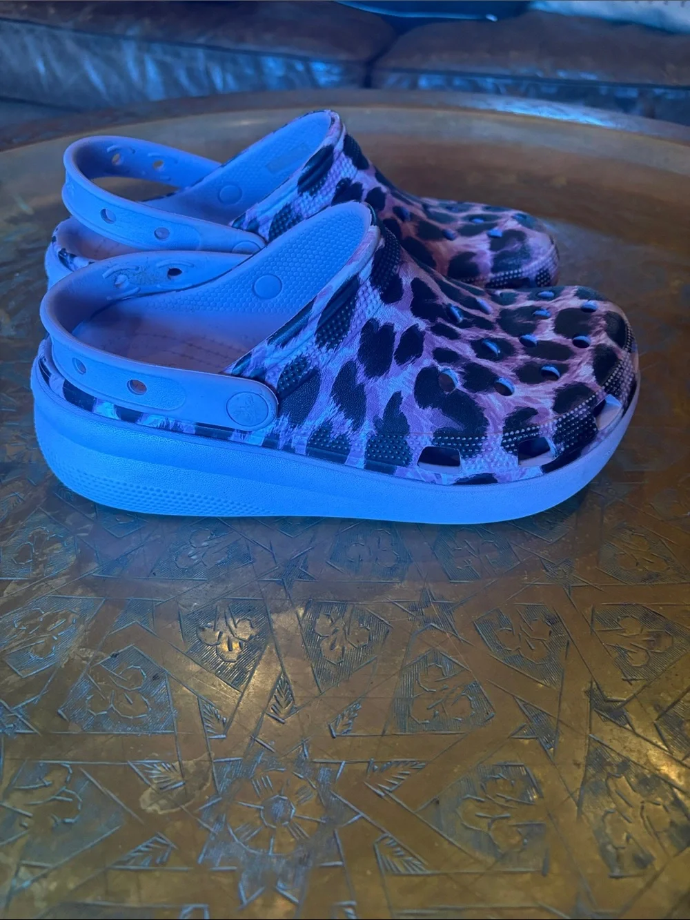 CROCS Kids Pink Leopard Print Clog